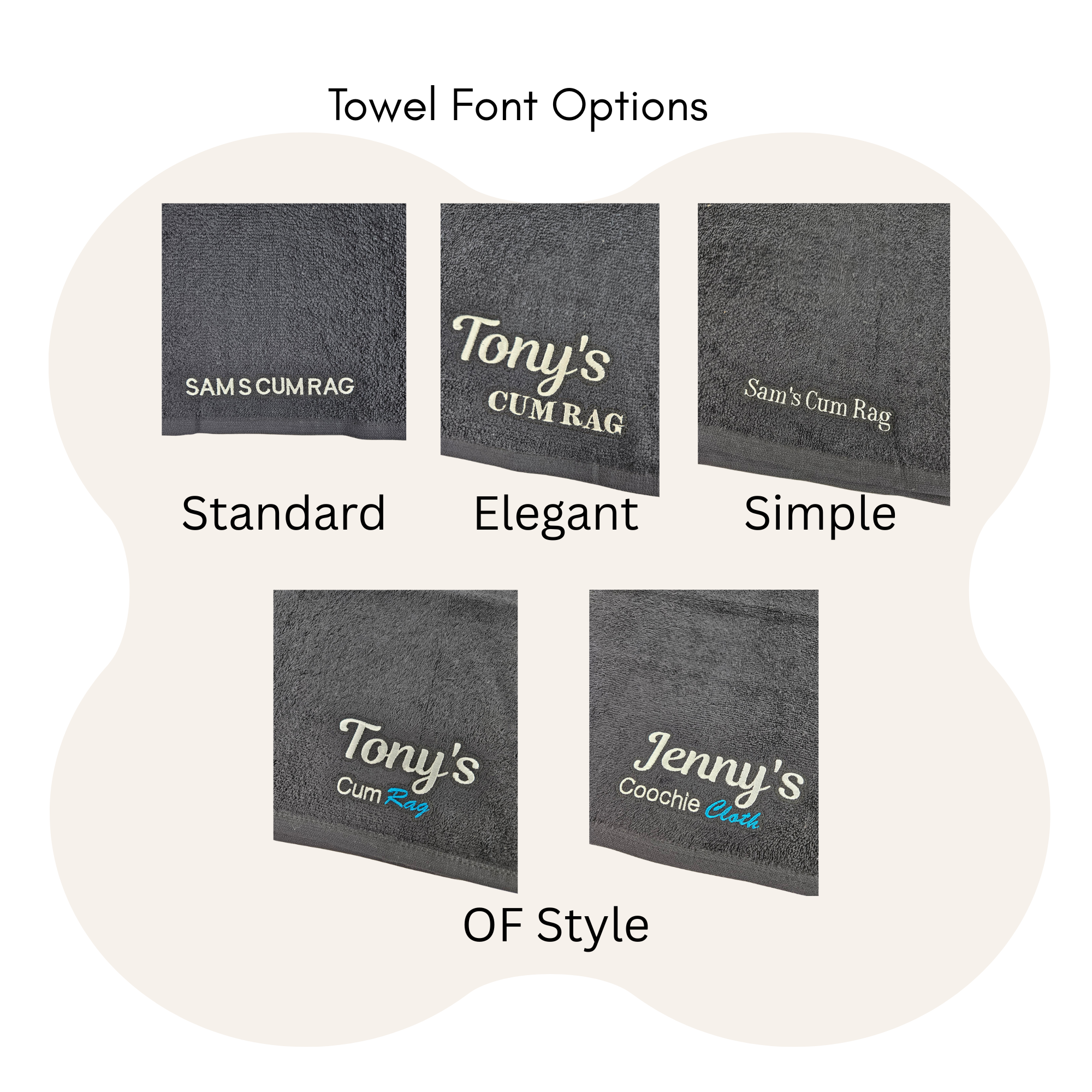 Inappropriate Gift | LUX -  Personalised Cum/Coochie/Flavour Saver Rag Towel