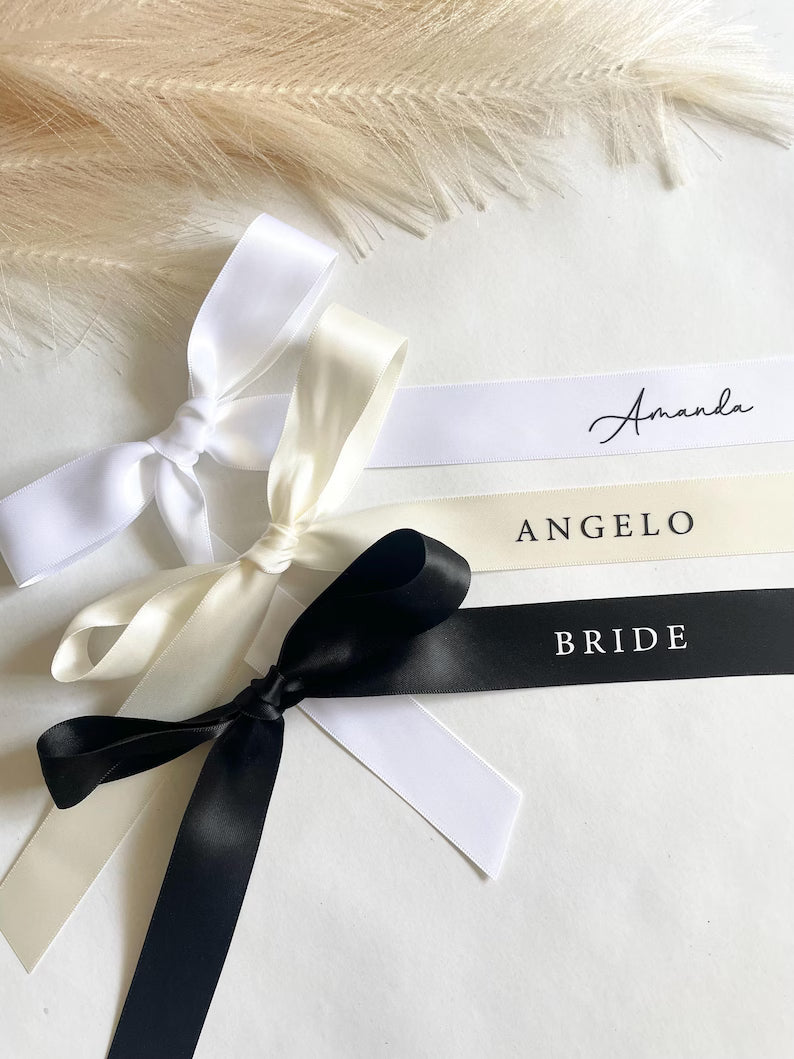 Name Ribbons | Single ended - Wedding Place Setting