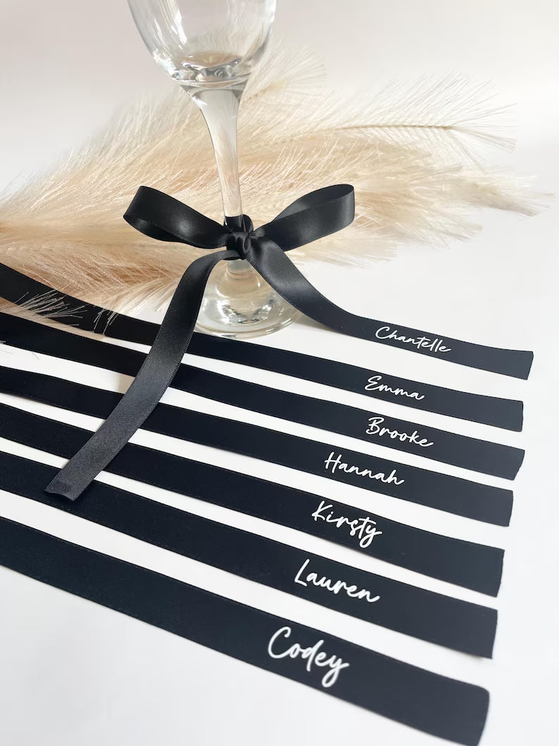 Name Ribbons | Single ended - Wedding Place Setting