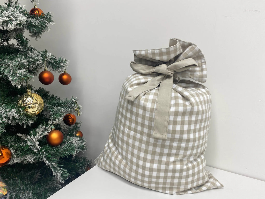 Gingham Christmas Santa Sacks